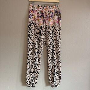 Bebe Mixed Print Joggers - Jungle Bloom & Leopard (XS)‎